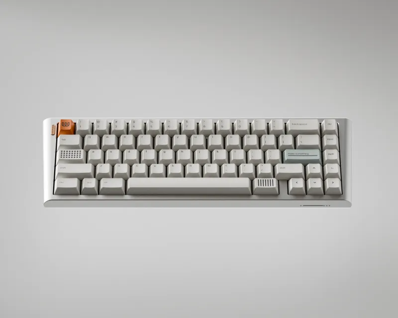 Abstract Minimal keycaps by WiredIn on a Sonoma keyboard by Radkbds. Clean and artistic 3D keyboard render by MiKeyDigit.