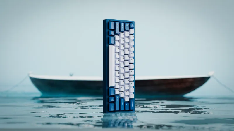 Capy 60% R2 keyboard by Bowl with GMK Evil Eye keycaps. Unique 3D product visualization by MiKeyDigit.