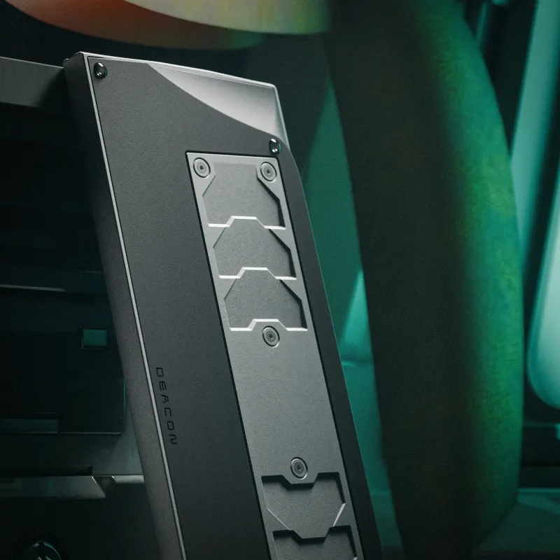 Deacon keyboard by Bowl with GMK NerveWrecker keycaps. High-end 3D mechanical keyboard product render by MiKeyDigit.