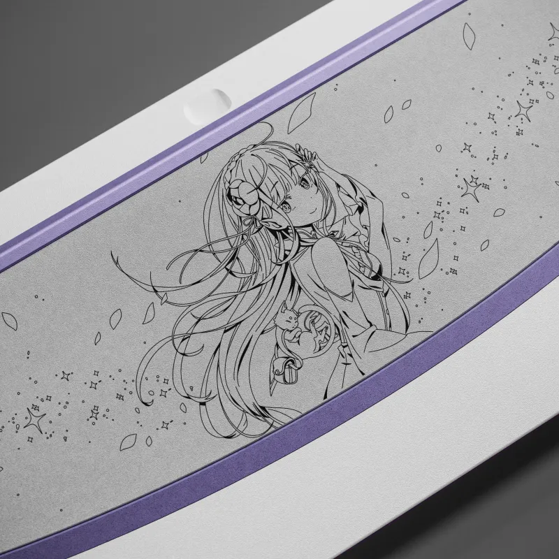 Emilia TKL keyboard by Auena with GMK Frost Witch keycaps. Dreamy and detailed 3D mechanical keyboard visualization by MiKeyDigit.