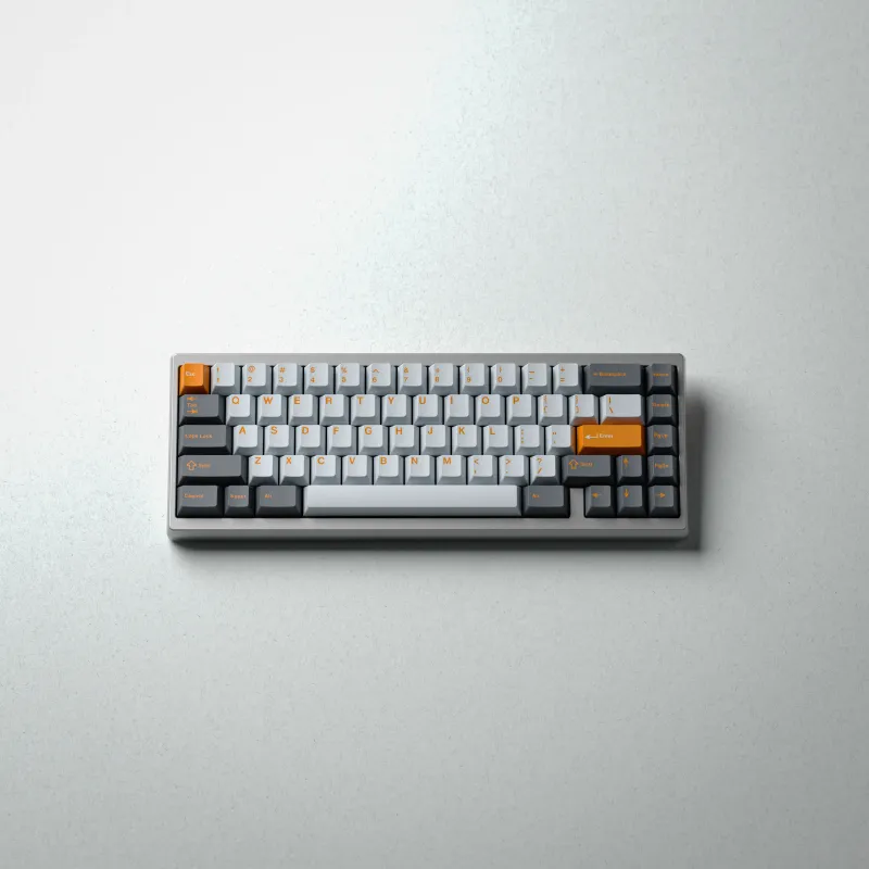 GMK Jupiter keycaps and Manta keyboard by Alexotos & Bowl. Collaboration focused 3D mechanical keyboard render by MiKeyDigit.