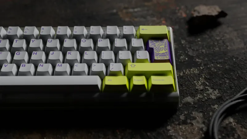 GMK Nerve keycaps by Manu CTRL. on an Optica keyboard by The Flying Penguin. Professional 3D keyboard product visualization by MiKeyDigit.