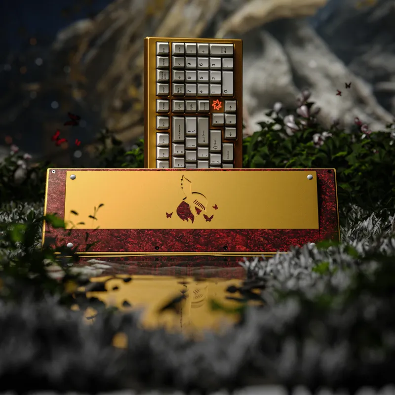 GMK Hineybeige keycaps by Hineybush on a Valkyrie 1800 keyboard by Zizzi. Professional 3D keyboard render by MiKeyDigit.