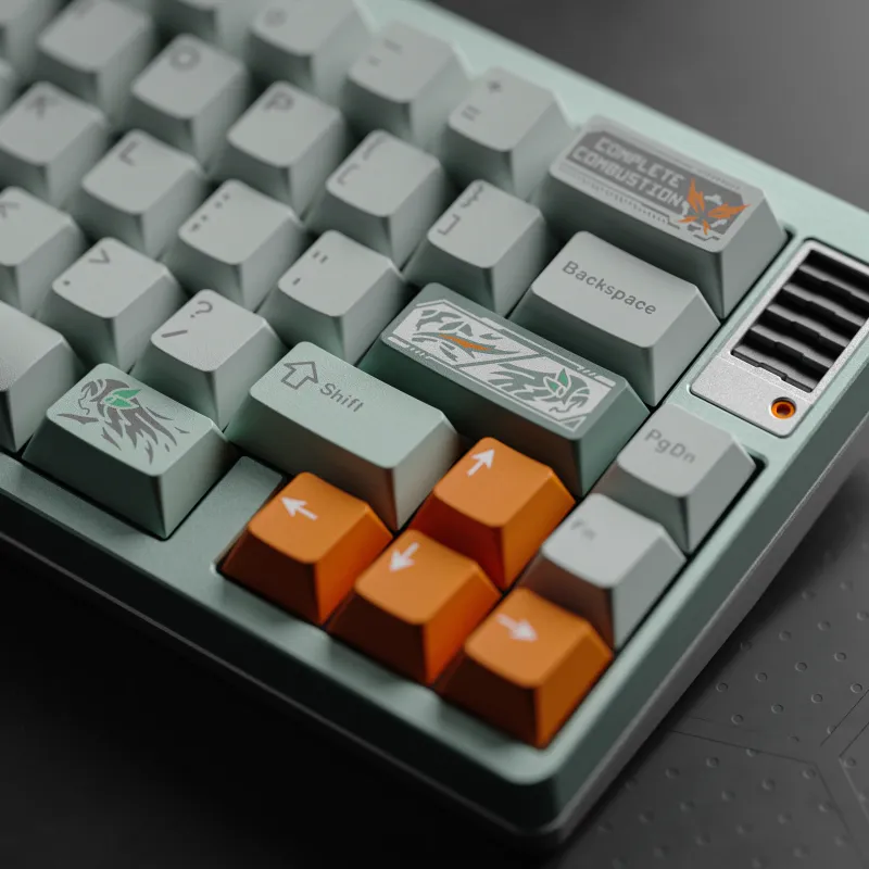 MW Firefly keycaps by Keepo on a Type-VA keyboard by Sososoya. Beautifully lit 3D keyboard product render by MiKeyDigit.