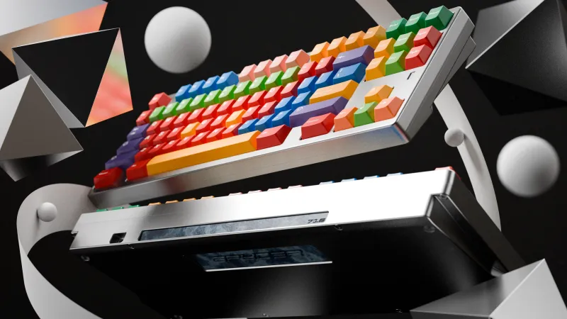 Spyder keyboard by Thocciness with GMK CYL Handarbeit keycaps. Vibrant and detailed 3D movement of custom keyboard visualization by MiKeyDigit.