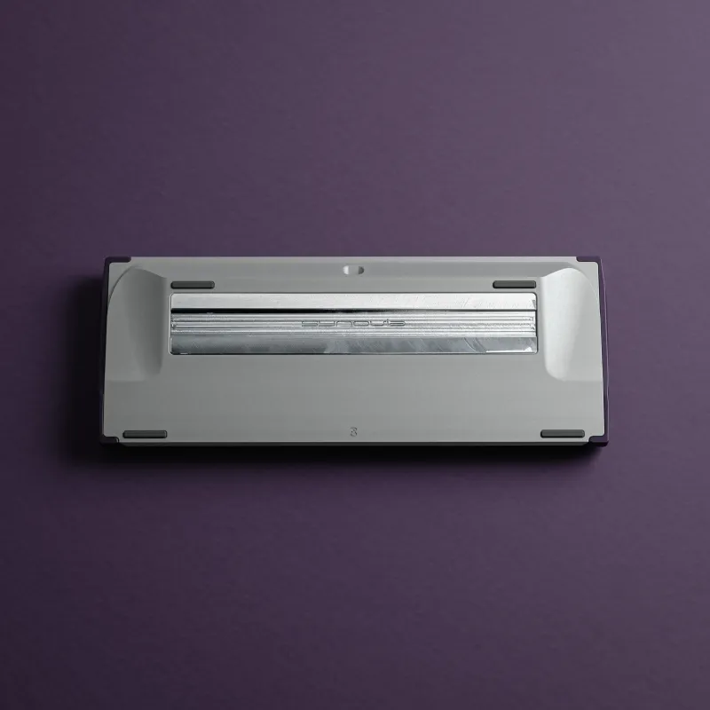 Synovia keyboard by Baionlenja & Bowl with GMK Violet Alert keycaps. Premium 3D keyboard design and product render by MiKeyDigit.